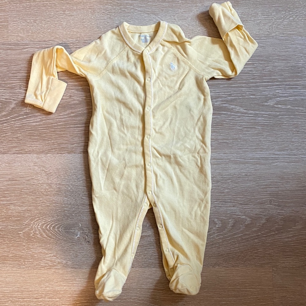 Ralph Lauren Soft Yellow infant footies size 6 months